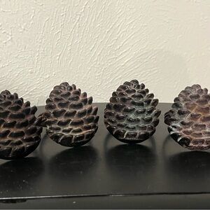 Set of Decorative  iron Pinecone napkin rings